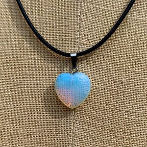 Handmade Genuine Stone Heart Amulet Necklace